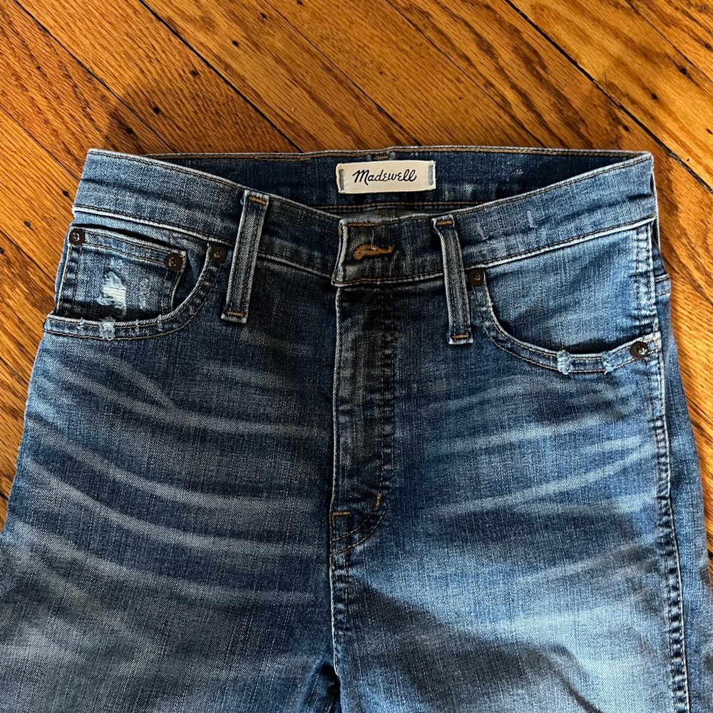 Madewell Distressed Blue Skinny Jeans - Picture 3 of 8